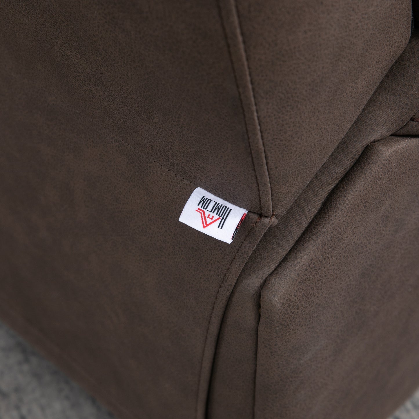 HOMCOM Polstersessel mit Fußstütze, Entspannungssessel zum Zurücklehnen, Mikrofaserbezug in Lederoptik, Metallstruktur, Braun