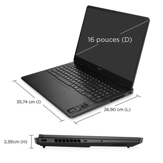 HP Omen 16-ap0034nf Gaming Laptop PC - Without Windows - 16 2.5K IPS 240Hz - RTX 5070 8GB - Ryzen AI 7 350 - 16GB - 512GB - AZERTY
