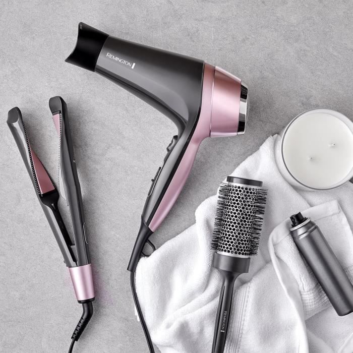 Remington D5706 Hairdressing Set, Ionic Hair Dryer Curl Confidence 2200W, 45mm Brush, Ceramic Grid, Lightweight, Silent