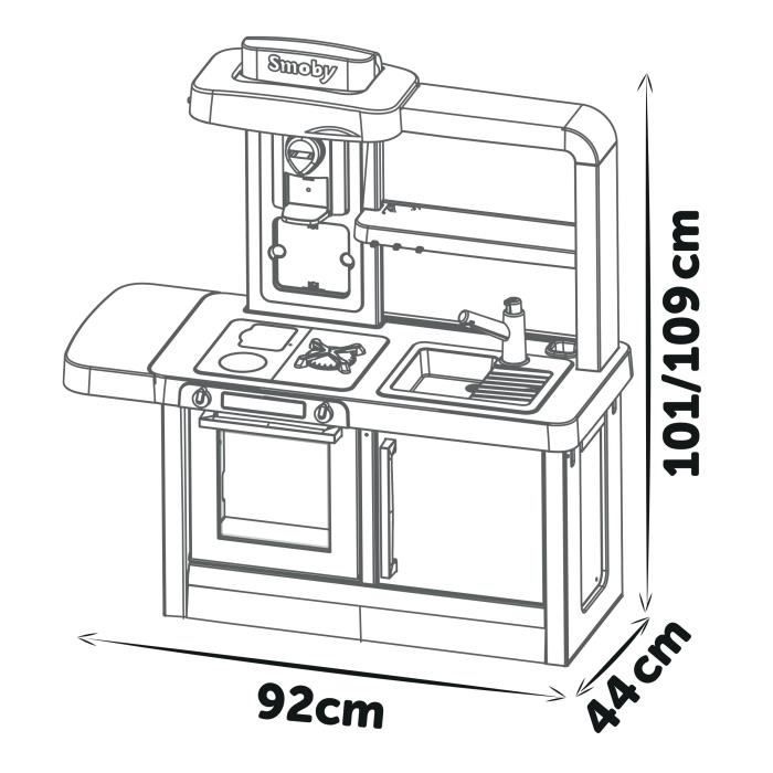 Smoby Tefal scalable kitchen - For children aged 3 - With removable plinths - 31 accessories included