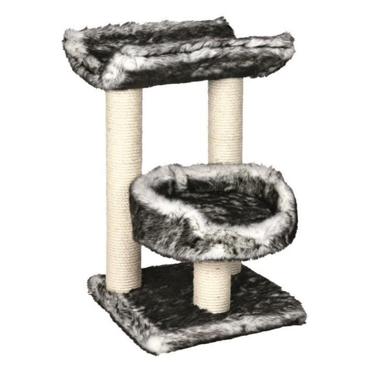 TRIXIE Isaba Cat tree Height 62 cm black and white plush and natural sisal