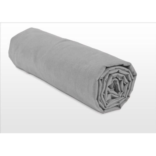 Fitted sheet - HOME LINGE PASSION - HP71765 - 140 x 190 cm + 30 cm bonnet - Microfiber - 82 g - Light gray