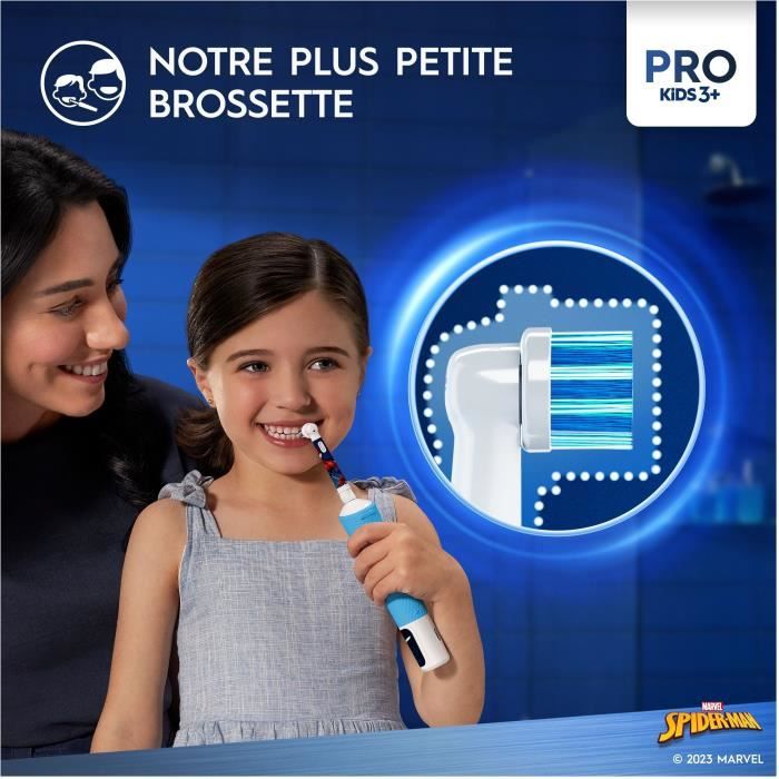 Electric toothbrush - ORAL-B - Kids 1 Marvel Spider-Man handle - 1 brush head - 1 travel case - 3 years and up