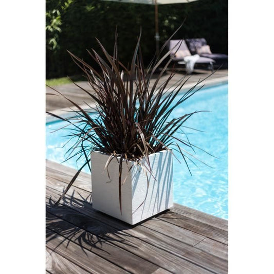 EDA Square Pot Graphit - 39 x 39 x 43 cm - Capacity 31L - Céruse white