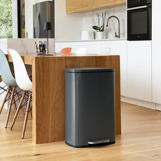 Kitchen pedal bin - ADMIRAL - KITCHEN MOVE - 50L - Design - Matt grey stainless steel
