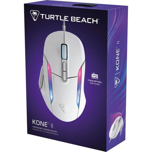 Turtle Beach Kone II Wireless Gaming Mouse - Ultra-Lightweight - White, 26,000 DPI, 23 Customizable Functions