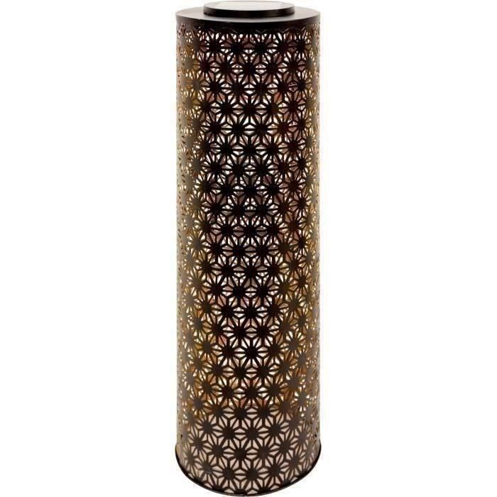 Solar lamp - GARDEN ID Column - Gold-Black Ø20 H60 cm - 6 to 8 hours of light - On/off button - Durable LI-ION battery.