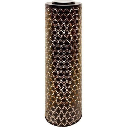 Solar lamp - GARDEN ID Column - Gold-Black Ø20 H60 cm - 6 to 8 hours of light - On/off button - Durable LI-ION battery.