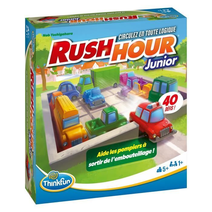 ThinkFun-Rush Hour Junior-Logic game-Puzzle-Traffic jam-40 challenges 4 levels-1 player or more from 5 years old-Ravensburger-76604