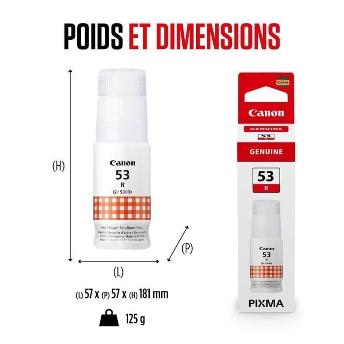 Ink bottle - Canon - GI -53R - Red - Pixma G650 and G550 compatibility - (4717C001)