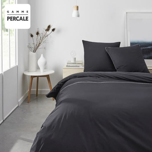 TODAY PRESTIGE TODAY Bed Parliament - 220 x 240 cm - 2 people - 100% percale lace finish - charcoal