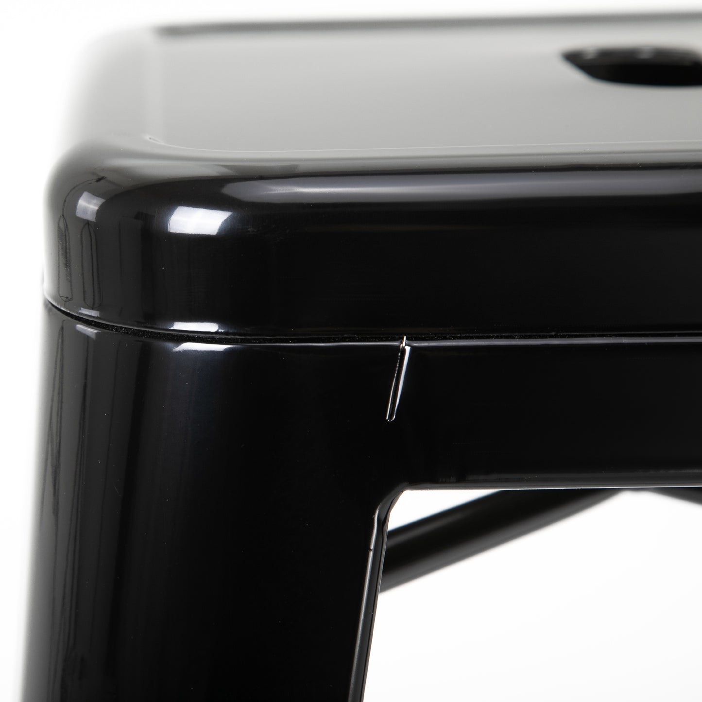 HOMCOM 4er-Set Barhocker aus Metall, für drinnen und draußen, stapelbares Design, Schwarz