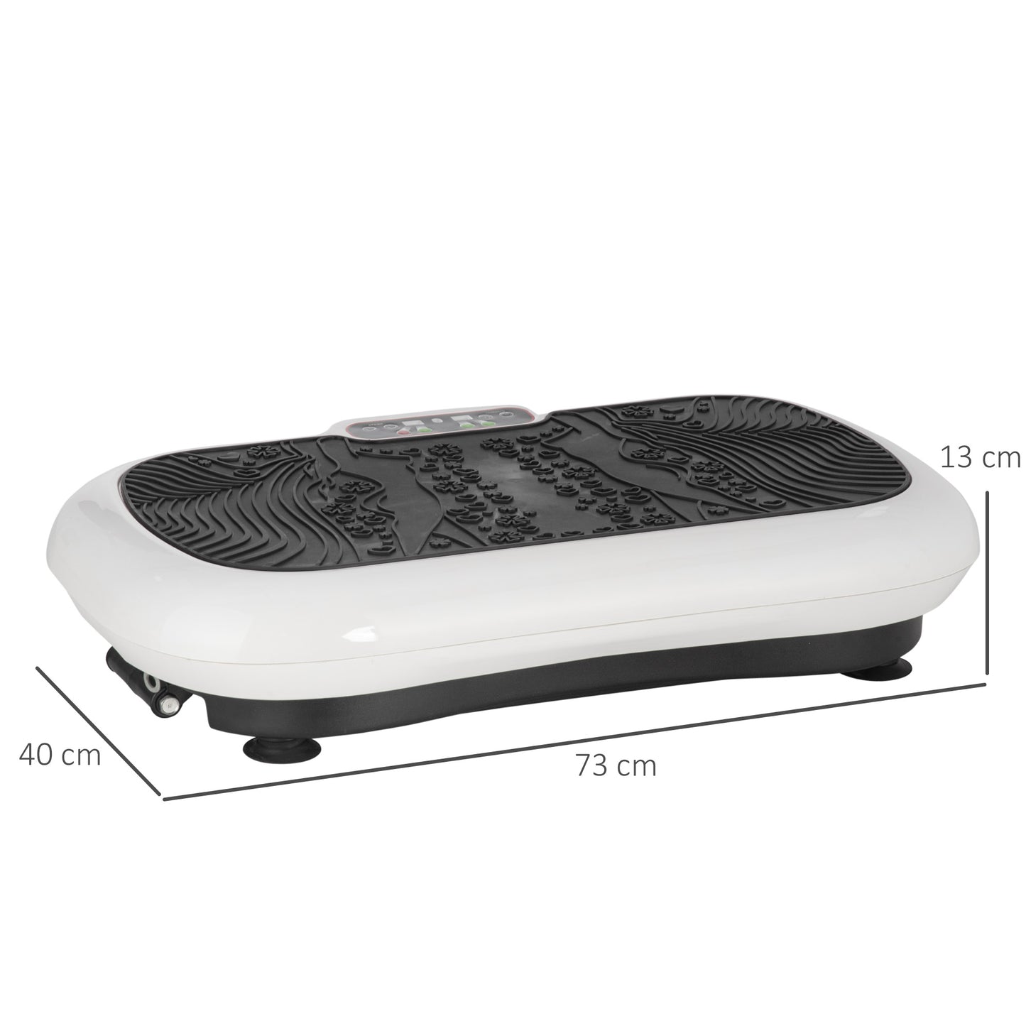 HOMCOM Vibrationsplatte mit 99 Stufen, 2 Fitnessbändern 73 x 40 x 13cm Weiß+Schwarz