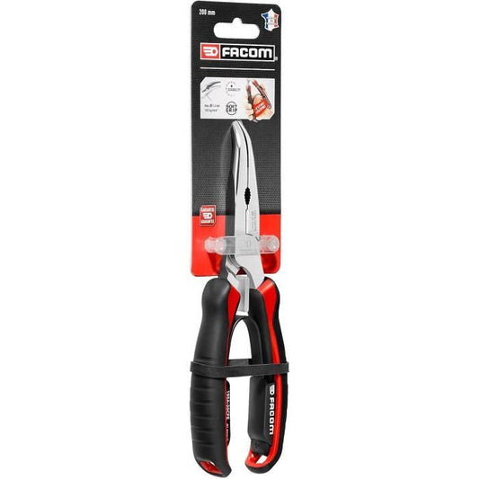 Needle-nose pliers - FACOM - 195A.20CPEPB - Half round - Long - Bent - Tapered - 200 mm