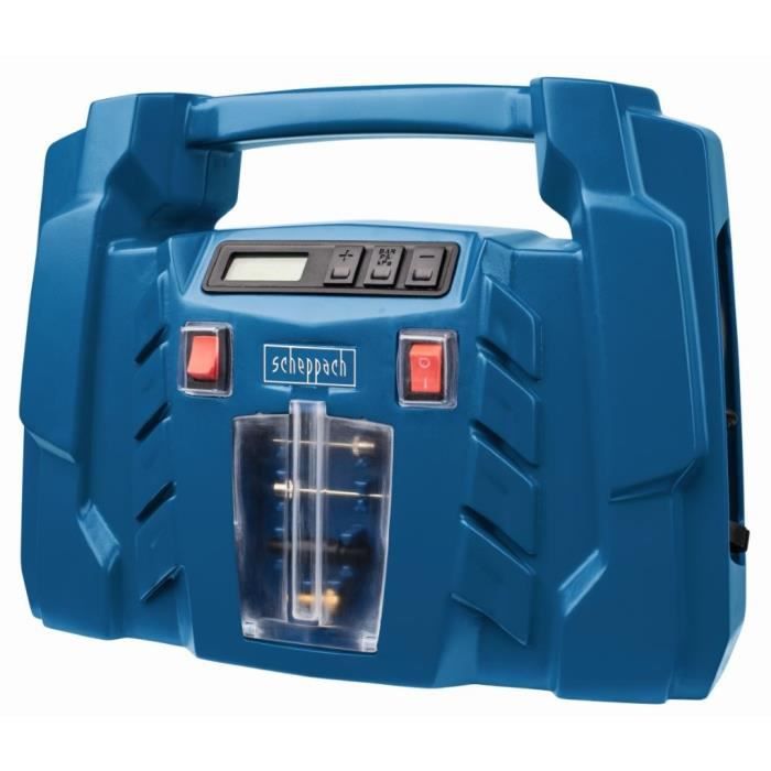 SCHEPPACH Air Force 5 - 1500 W - 8 bars portable compressor (delivered a 600mm compressed air hose, 4 car/bicycle/balloon nozzles)