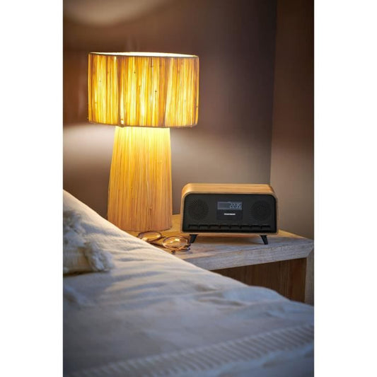 Bluetooth Alarm Clock Radio - THOMSON - Vintage Cosy - 30W, FM Radio, Dual Alarm, LCD Screen, USB-C Charger, 230V Power Supply