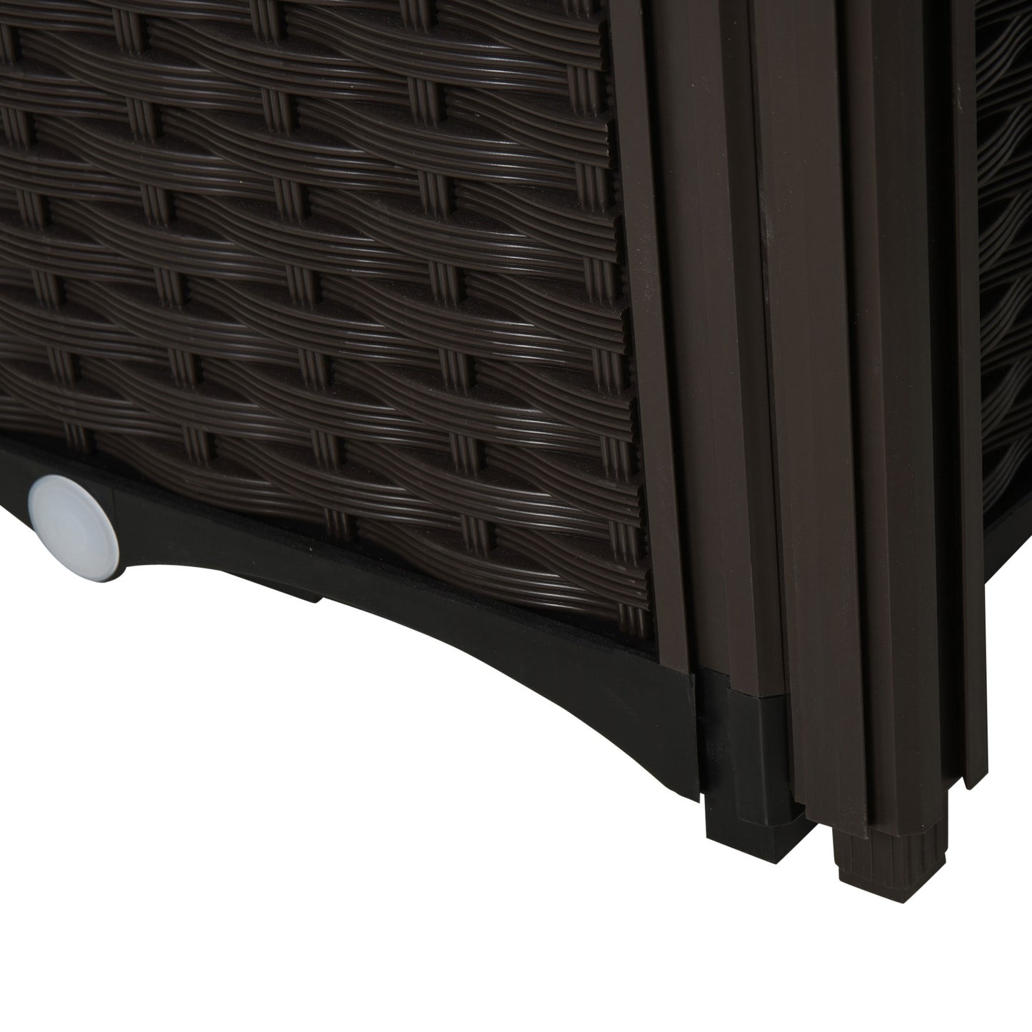 Outsunny Hochbeet, Pflanzkasten mit Abflusslöchern, Blumenkasten im Rattan-Look, Kunststoff, Braun, 40 x 40 x 44 cm