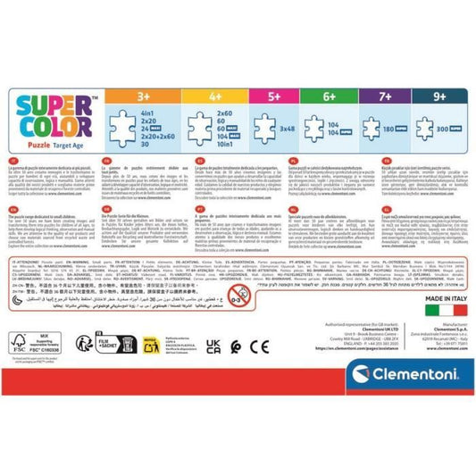 CLEMENTONI - 4 in 1 Puzzle - A Day with Unicorns