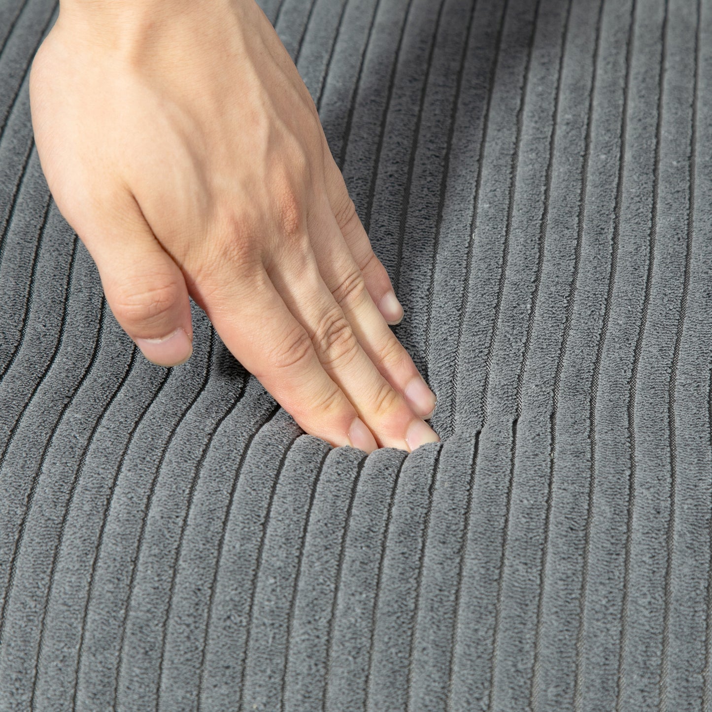 HOMCOM 2-Sitzer Polstersofa, Holz, Samtartiges Polyester, Schaumstoff, 117 x 56,5 x 77 cm, Grau