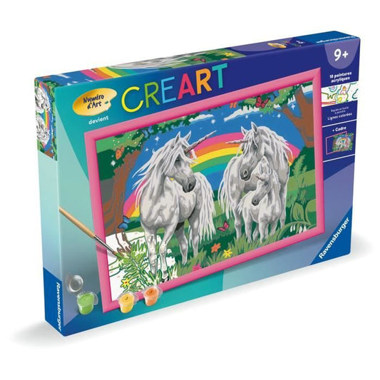 CreArt Kids 31x21cm Unicorn Land, Paint by Numbers Kit, Art Number, Ages 9+, 25849, Ravensburger