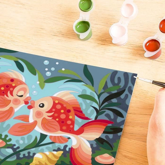 CreArt Kids 31x21cm Fish Kisses, Paint by Numbers Kit, Art Number, Ages 7+, 25853, Ravensburger
