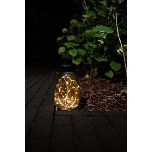 Solar Lantern - GARDEN ID Bali - Ø14 H23 cm - Lighting 6-8h - Versatile hanging - Rechargeable AAA battery.