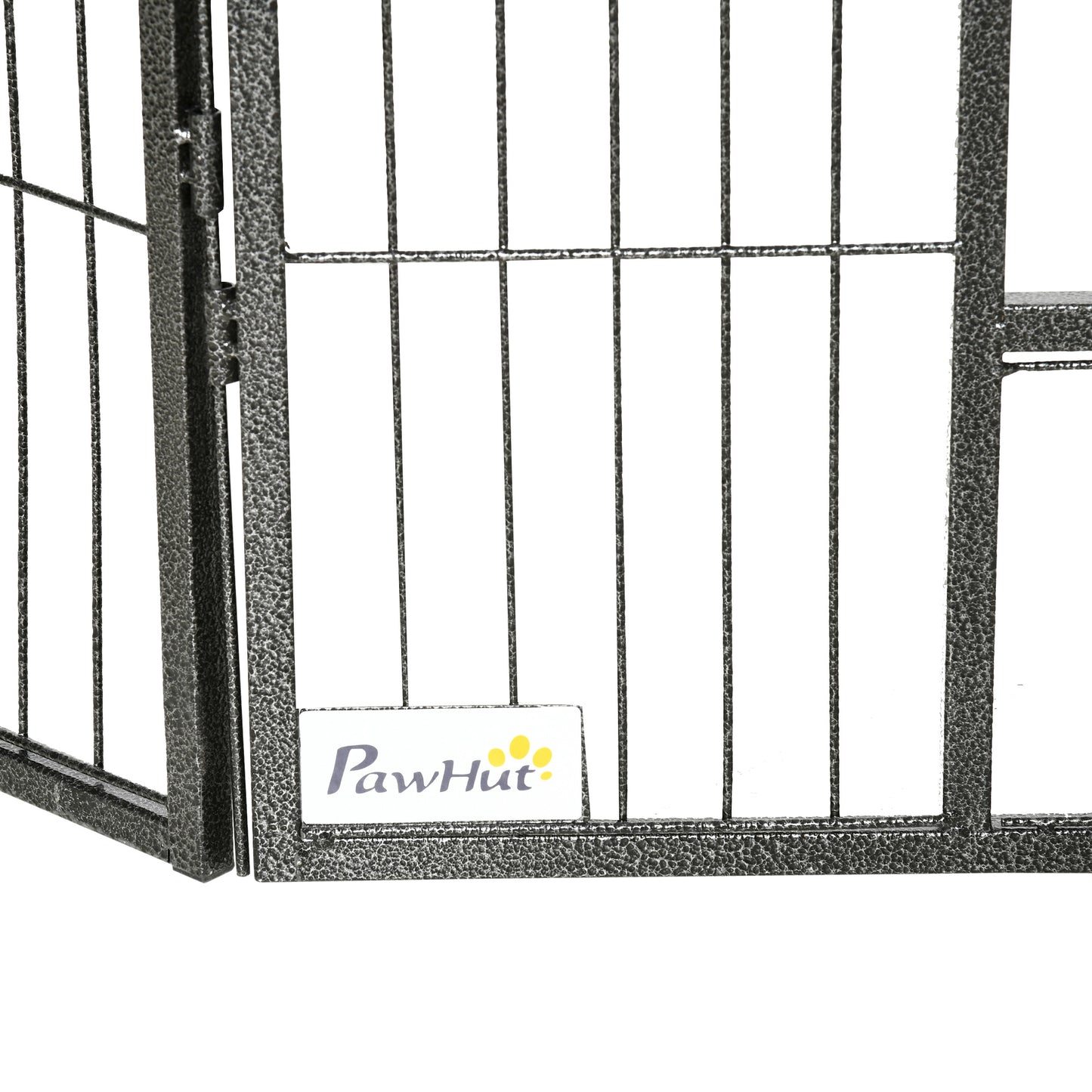 PawHut Welpenauslauf Freigehege 16 Segmente 60 cm Hoch Laufstall für Haustier welpengitter Zaun Laufgitter Laufstall Hundegehege Outdoor Gitter Welpen gestaltbar mit 2 Tür Stahl Grau