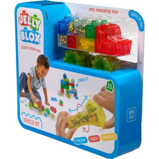 Building Blocks - GOLIATH - Jelly Blox Vroom Truck Kit - Soft Blocks with Cars! Ages 2 and up