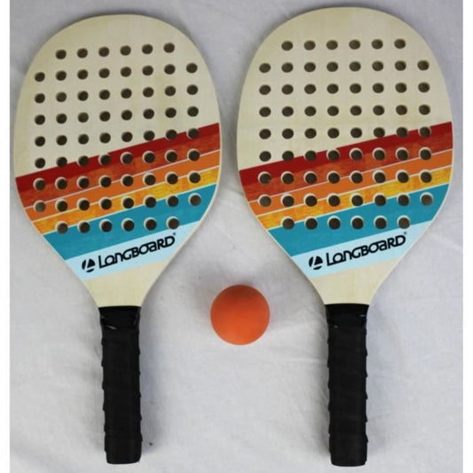 Tennis set 2 wooden rackets and 1 ball - SPORT AND FUN - BEACH - Children - Multicolor