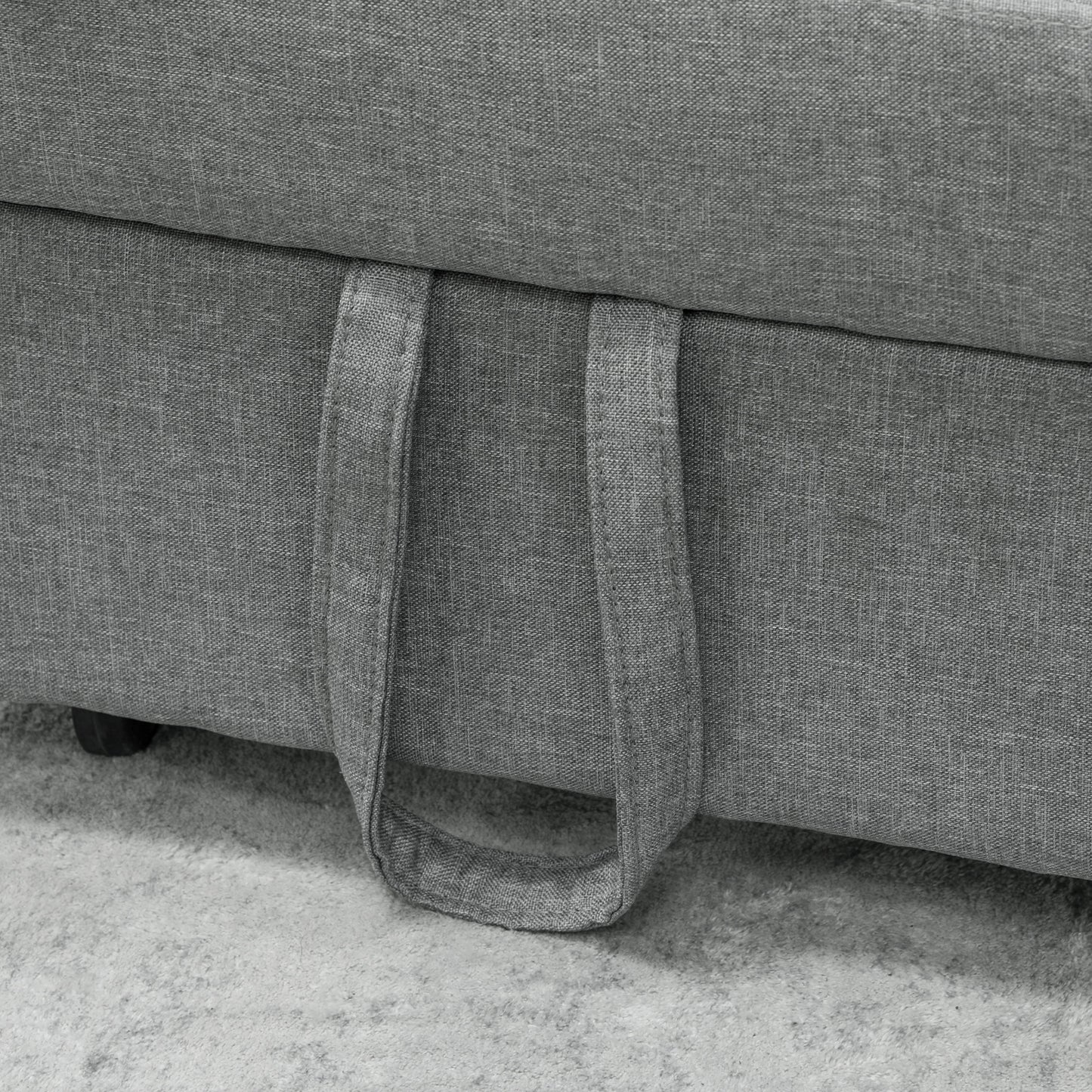 HOMCOM 3-in-1 Klappsessel mit Seitentasche, Gästebett mit Kissen, Verstellbarer Rückenlehne, Bettsessel mit Rollen, Hellgrau