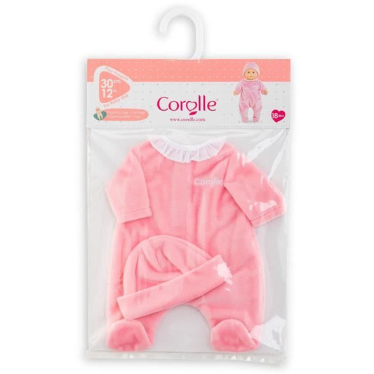 Pink Pajamas and Hat - COROLLE - Clothing - For 30cm Doll - From 18 months