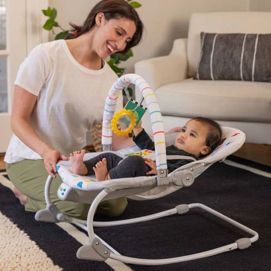 BABY EINSTEIN -DEAN- 3-in-1 evolving baby rocker, Melodies and vibrations, 3 positions, removable toy arch, 0-30 months