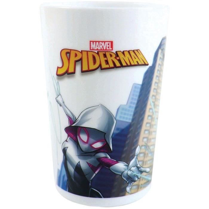 Tableware set - FUN HOUSE - SPIDERMAN - Glass, plate Ø22 cm and Ø16 cm, cutlery, water bottle and snack box