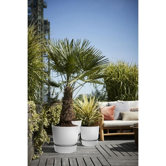 ELHO Greenville 40 round flowerpot - Outdoor - Ø 39 x H 36.8 cm - Living concrete gray