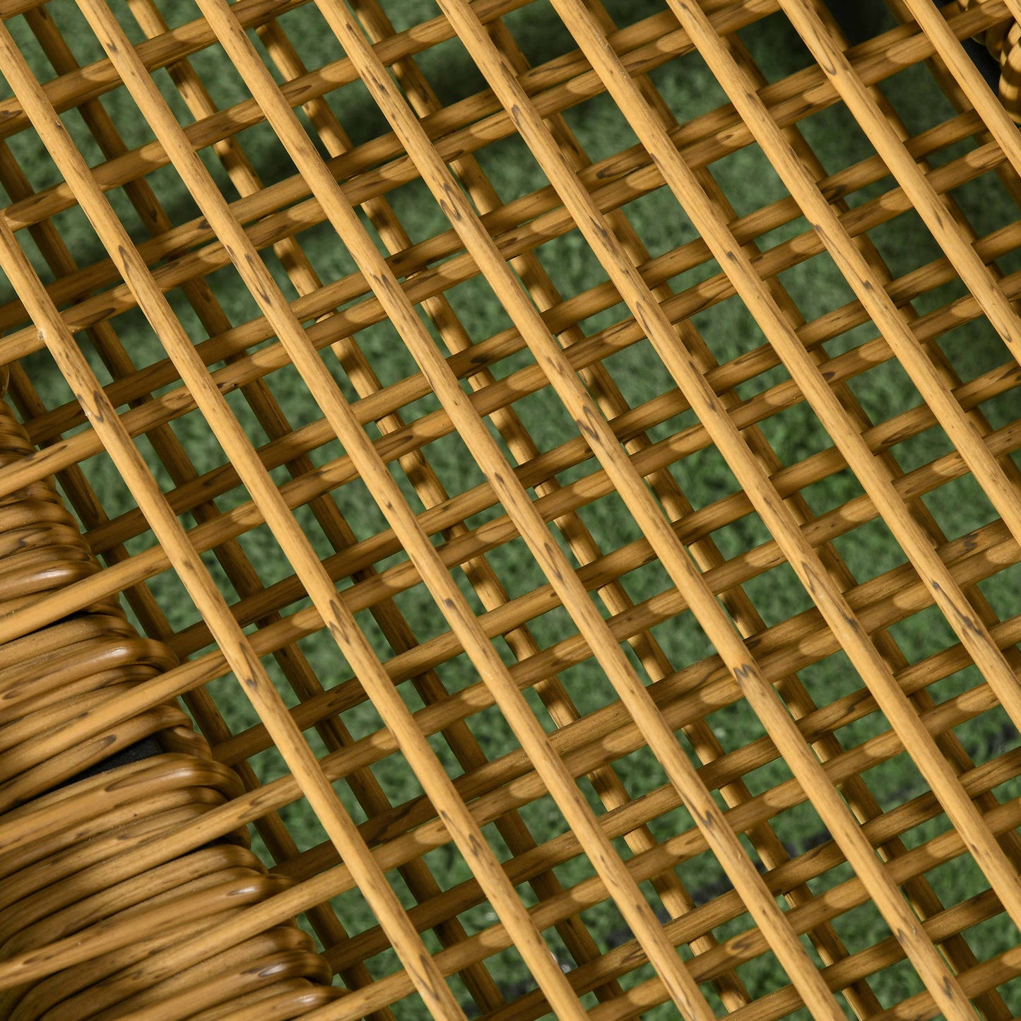 Outsunny Polyrattan Gartenstuhl und Hocker, verstellbare Lehne, Hellbraun/Grau/Schwarz