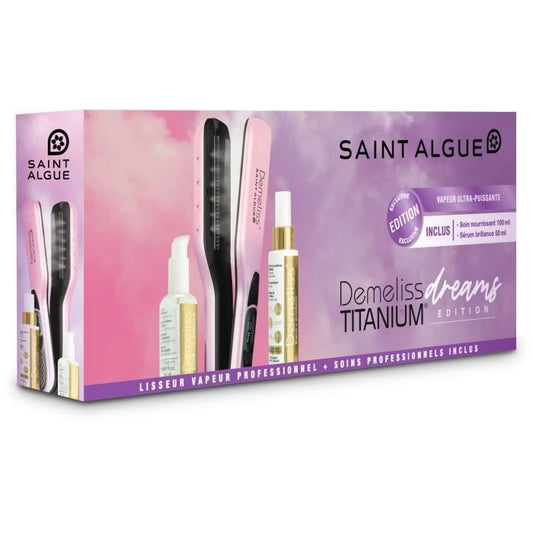 SAINT ALGUE 3964 - Demeliss TITANIUM Dreams Edition set - Steam straightener + Nourishing treatment Kera-Protein 100ml + Serum treatment 50ml