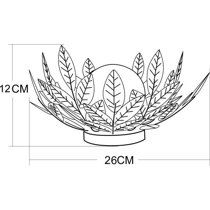 Solar water lily GALIX G4495 - Metal, Gold and cracked glass - 7 Lumens - 26 cm