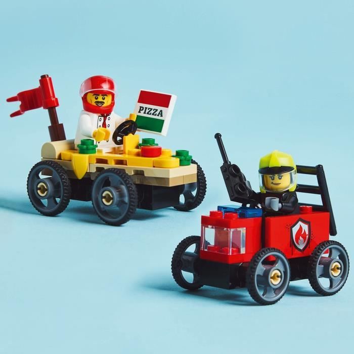 LEGO City 60458 Race Cars Pack: Pizza Truck vs. Fire Truck