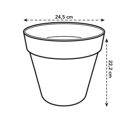 ELHO Round flowerpot Loft Urban 25 - Outdoor - Ø 24.5 x H 22.2 cm - Ocher yellow