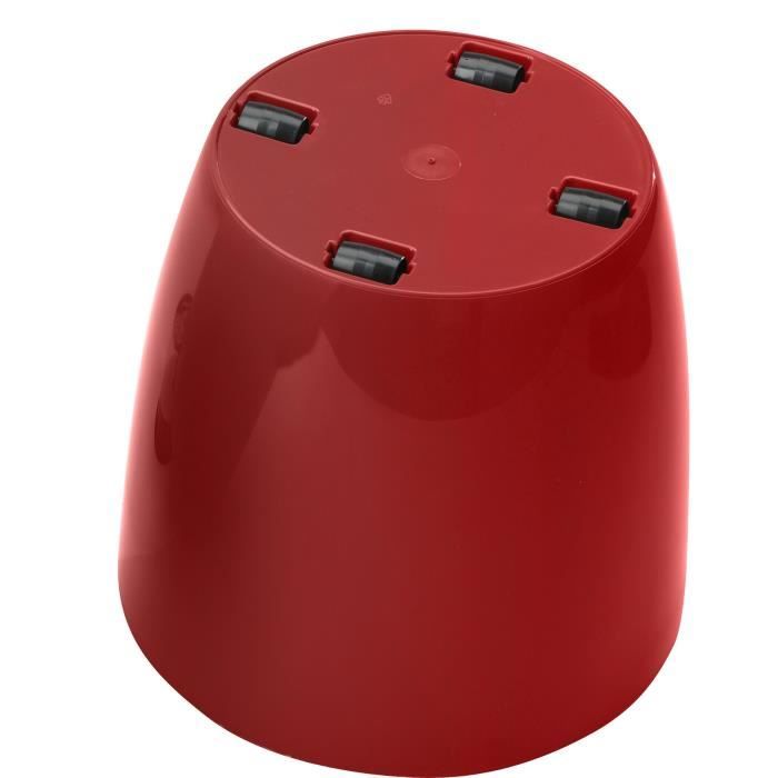 Shiny flowerpot - GARDEN ID - Shiny Red with wheels - 35 x 32 cm - Ceramic look - Waterproof - Easy to move