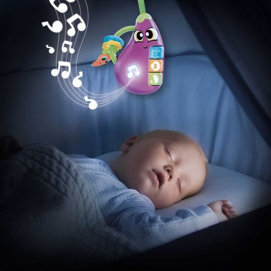 Aubergine - Electronic Rattle - CAROTINA BABY - Melodies and Animal Sounds, Teething Rings