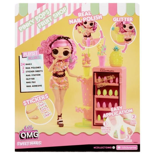 LOL Surprise OMG Sweet Nails - Nail bar - Pinky Pops Fruit Shop fashion doll - Fruit theme - Ages 4 and up