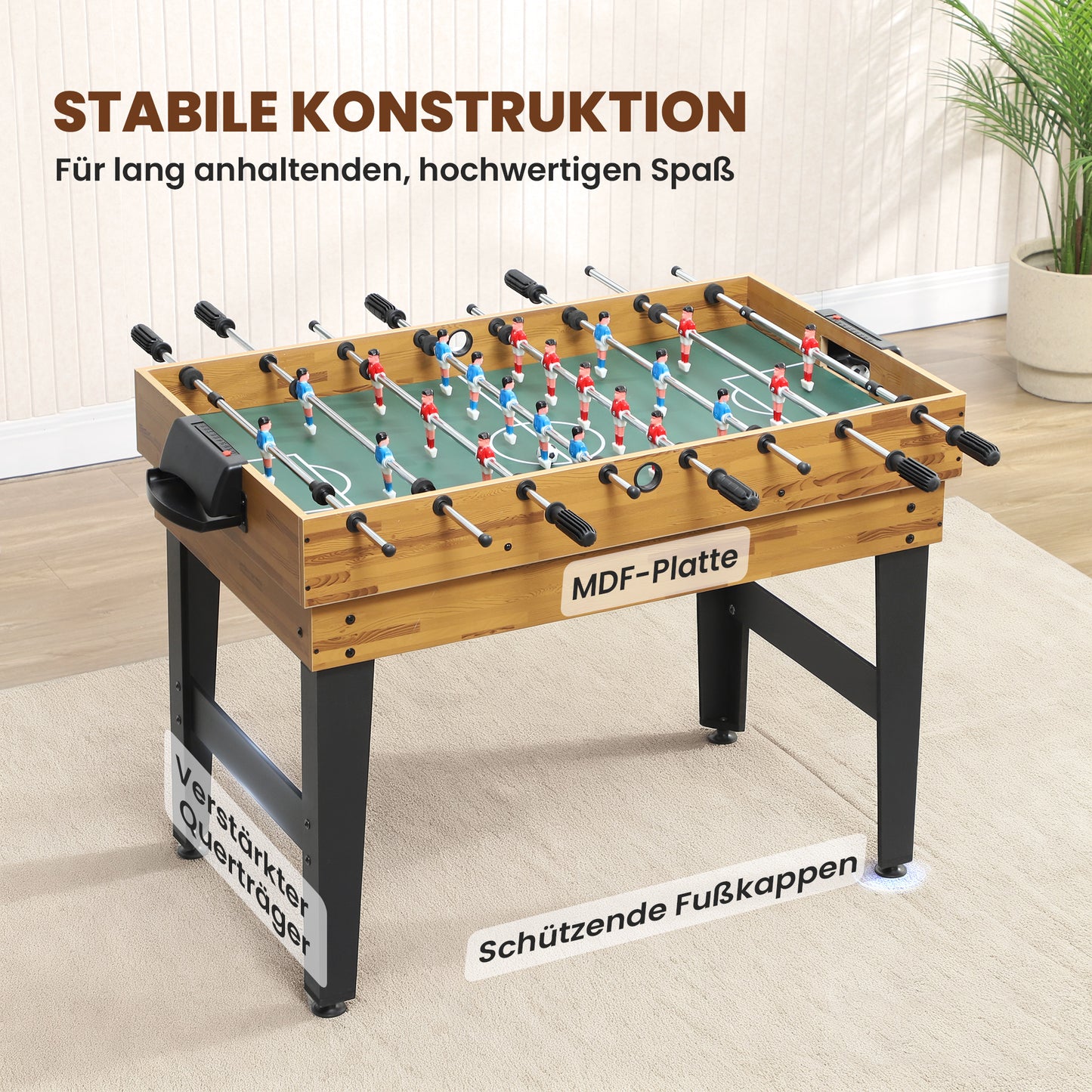 SPORTNOW 13-in-1 Spieletisch, Tischfußball, Schach, Billard, Tischtennis und mehr, MDF, Kunststoff, Walnuss
