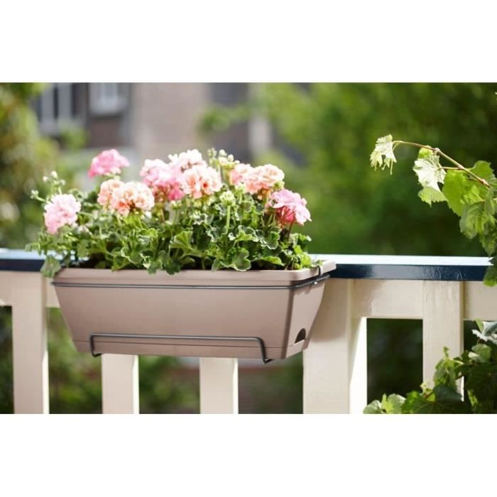 Balconiere Elho Barcelona Allin1 50 - Brown - L 50 x B 28 x H 19 cm - Outdoor balcony - 100% recycled