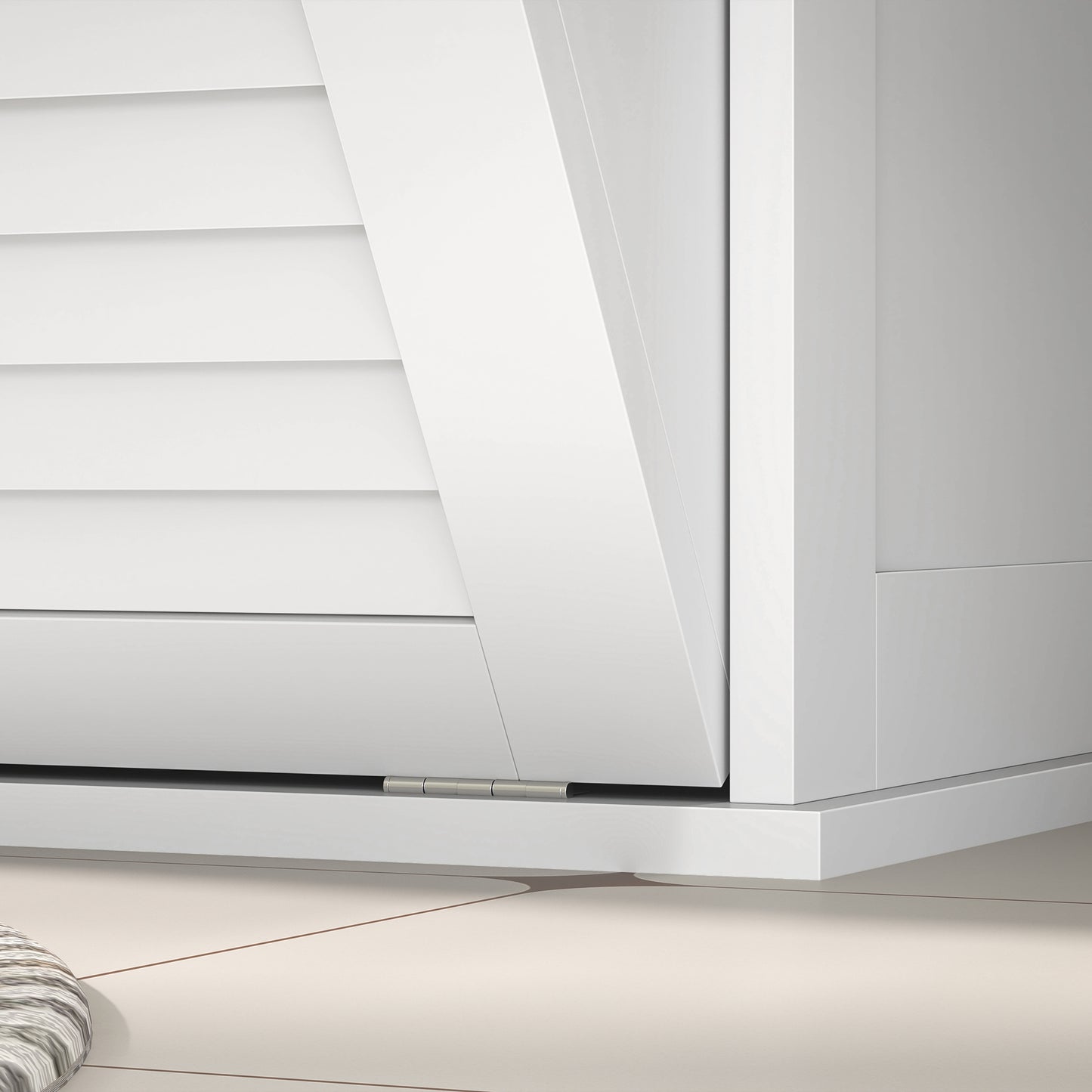 HOMCOM Wäscheschrank, 2 Kippbehälter für Wäsche, 2 Lamellentüren, 70 x 38 x 73 cm, Weiß