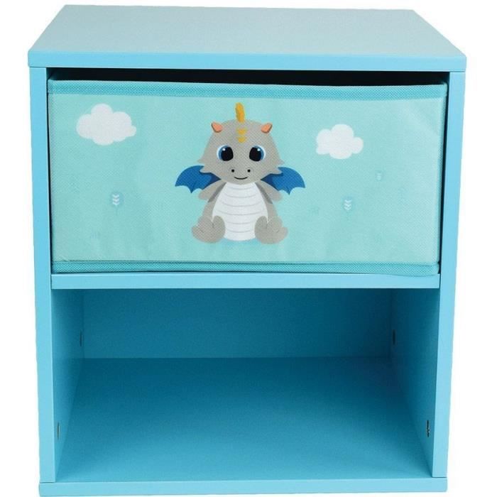 LEON THE DRAGON Bedside table with a drawer ± 36 x 33 x 30 cm for children