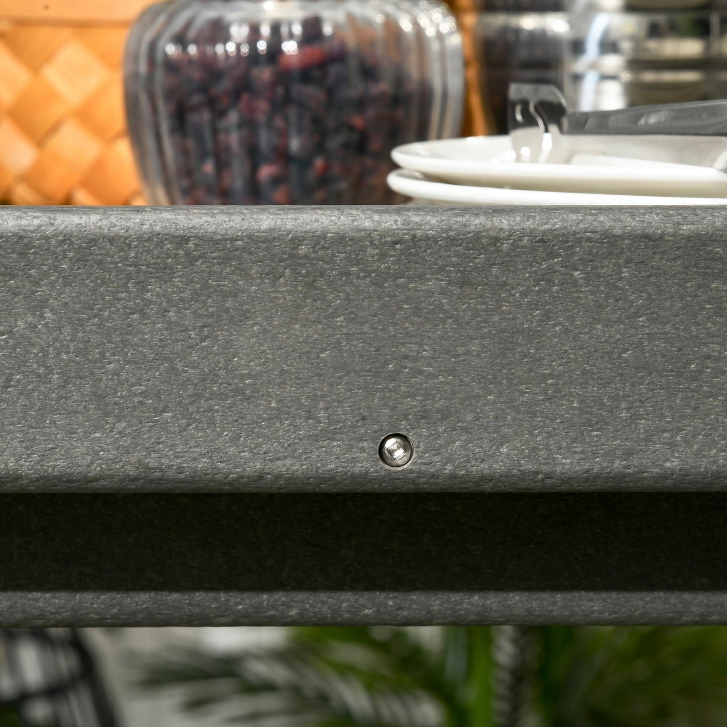 Outsunny Servierwagen mit Handtuchhaltern, 1 untere Ablage, 4 Rollen, 87 cm x 50 cm x 80 cm, Dunkelgrau