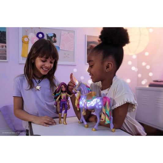 SPIN MASTER UNICORN WITH FUNCTIONS 28 CM WILDSTAR + 24 CM Unicorn Academy DOLL