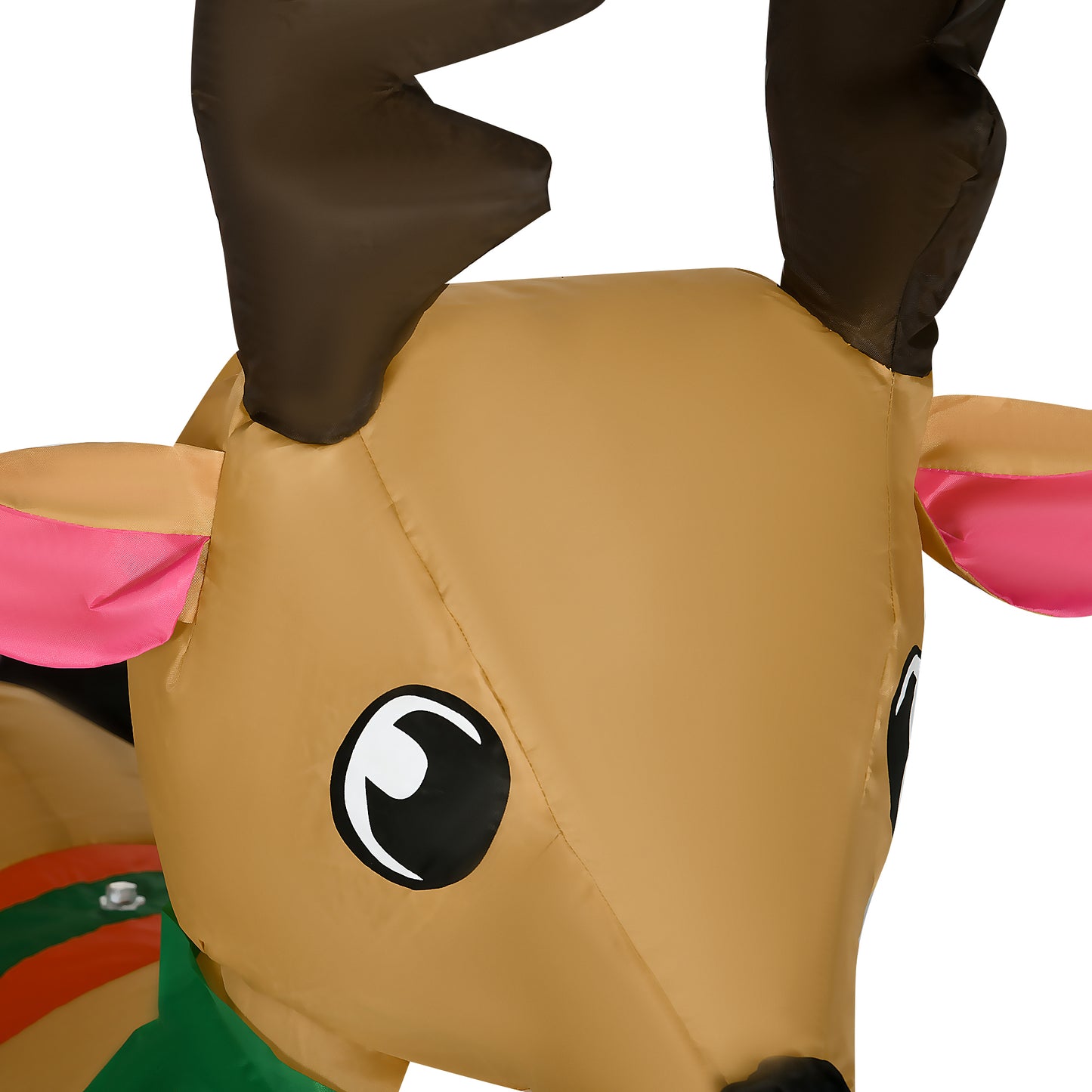 HOMCOM Aufblasbare Weihnachtsdeko, Weihnachtsmann mit Schlitten und Rentier, mit LED-Lichtern, für den Garten