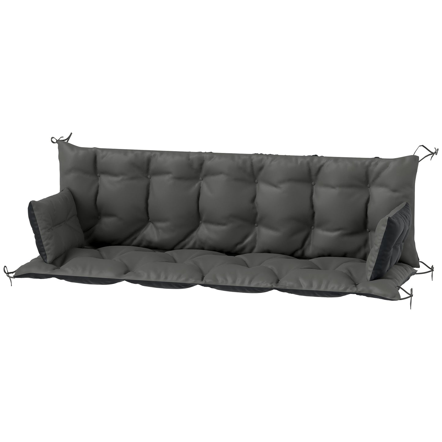 Outsunny Outdoor-Kissen-Set für Bank oder Hollywoodschaukel, zweifarbig, Polyester, Schaumstoff, 180 x 110 x 8 cm, Dunkelgrau